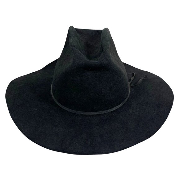 Bailey Felt Wide Brim Fedora Hat Size 7 7/8 Black Unisex Wool FLAWS - Picture 1 of 10